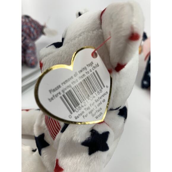 Ty Beanie Babies Patriotic Bear Bundle (3pcs) USA, Glory And Spangle - Picture 13 of 16
